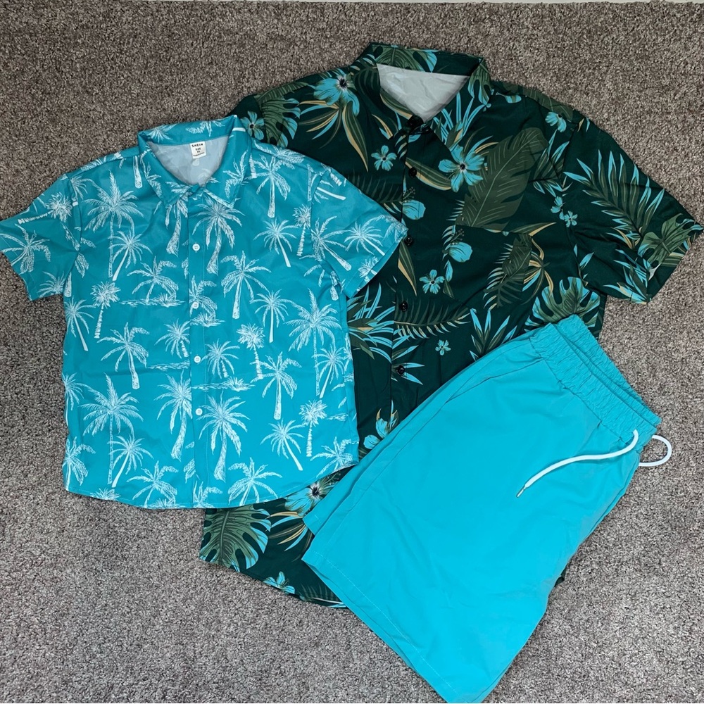 SHEIN father and son Hawaiian / tropical set. Men’s size XL and boys size 9
